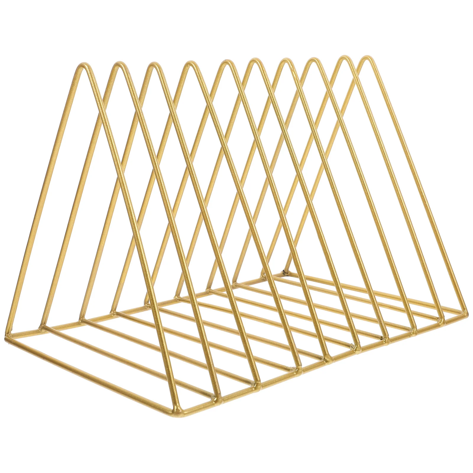 Triangle Iron Book Stand Holder Large Capacity Desktop File Organizer Magazine Holder For Books Documents Office Home