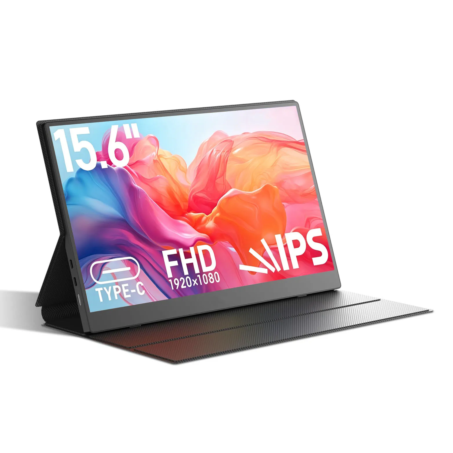 15.6 Inch Portable Monitor 1920*1080 FHD IPS Screen 72%sRGB Wide Color Gamut Type-C HDMI External Secondary Display For Laptop