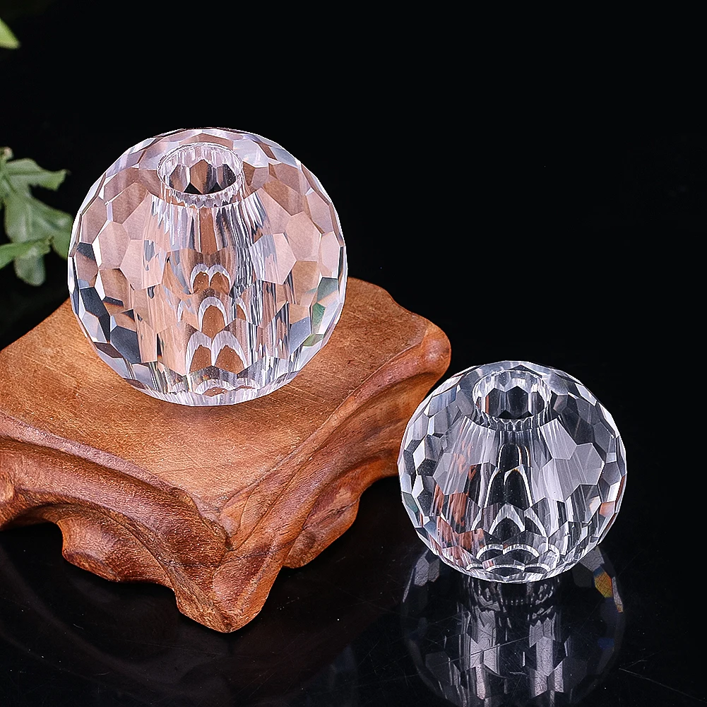 40/50mm Clear Prismatic Crystal Globes Glass Artwork Honeycomb Hexagonal Through Hole Suncatcher Chandelier Pendant Accessories