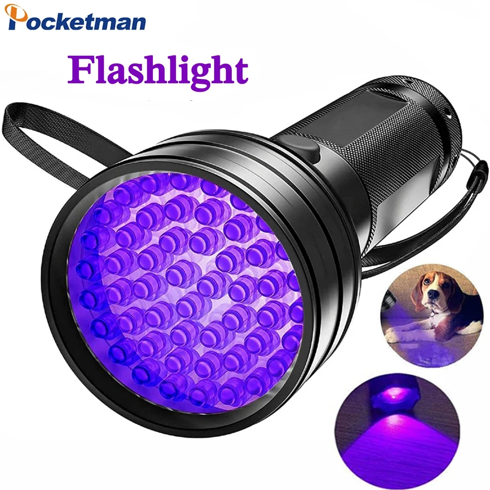 Black Light UV Flashlight 395nm Blacklights Portable Ultraviolet Handheld Torch Detector for Pet Urine Dry Stains Scorpions