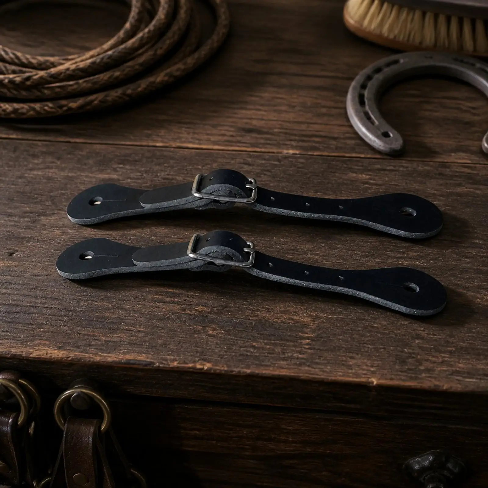 Western Spur Belt for Riding Boots Real Leather Equestrian Strap with Zinc Alloy Buckle Trail Ready