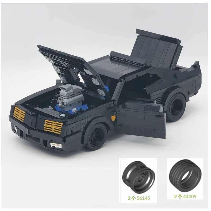 Building Block MOC-187858 Car Model Classic Movie Version V8 Interceptor 1221PCS Children's Birthday Toys Christmas Gift