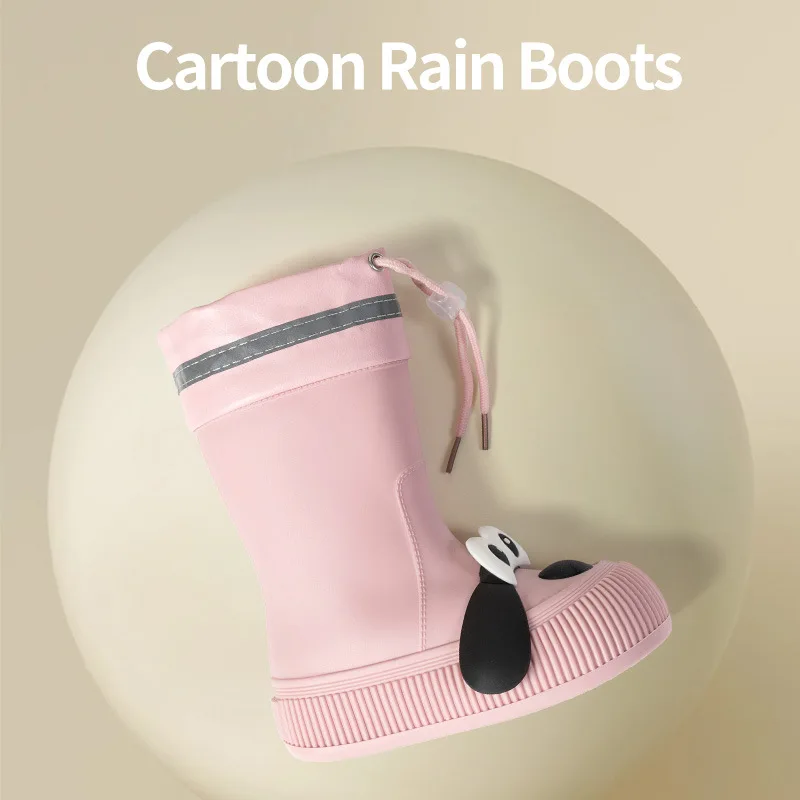 2025 New Cute Children's Rain Shoes Children's New Cute Cartoon Dog Outdoor Waterproof Four Seasons Plush PVC Soft Rain Boots