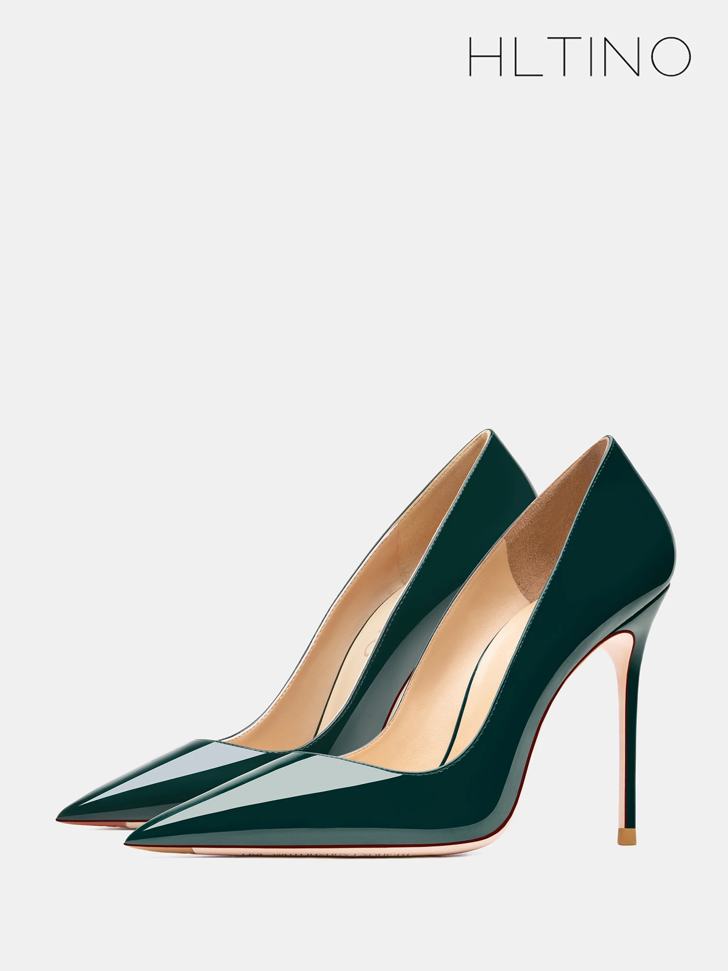 اليشم الأخضر المرأة الصيف الخريف أحذية النساء أشار تو عالية الكعب الفاخرة مصمم السيدات مضخات لفصل الربيع #2