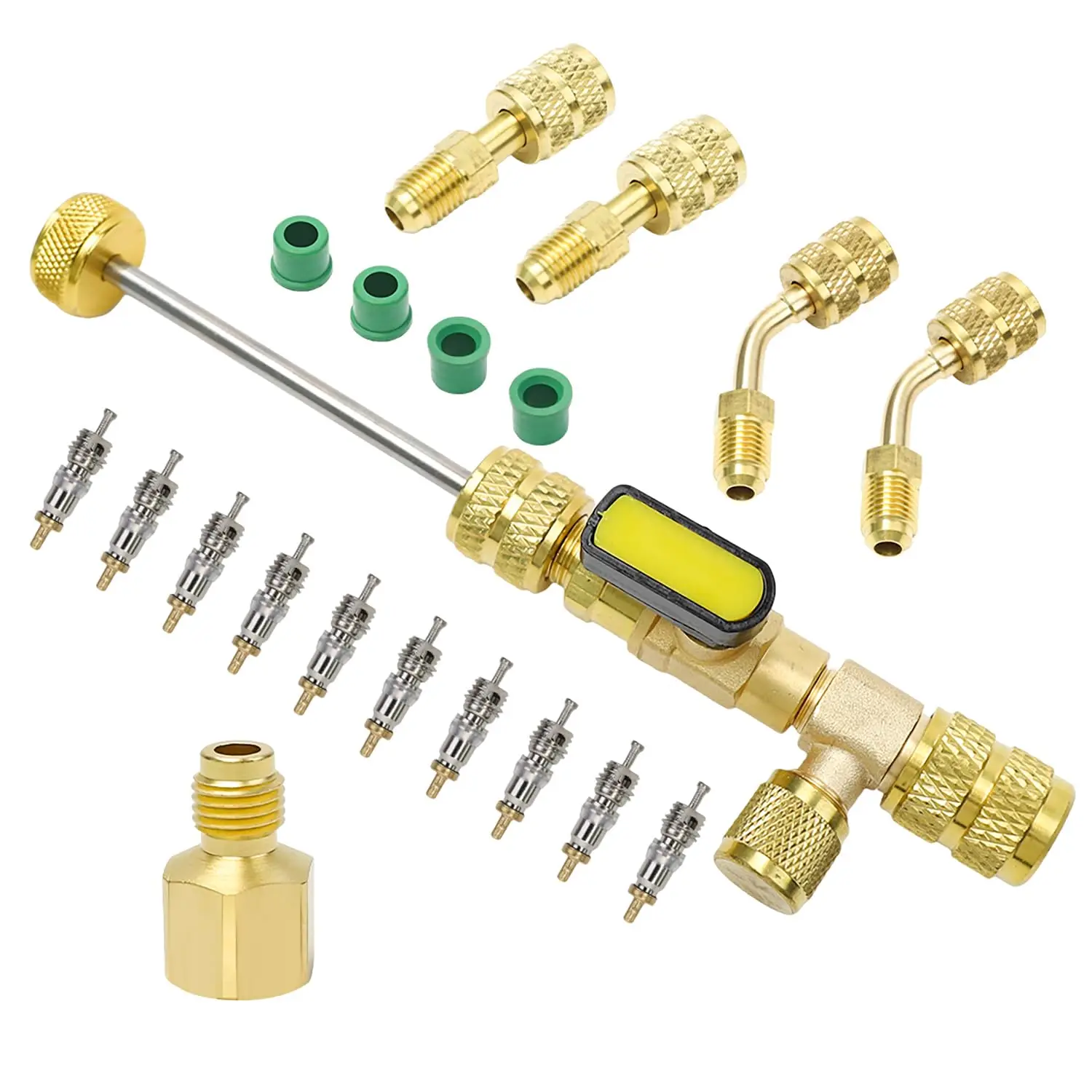 4-Piece HVAC Ratchet Wrench Set With Copper Adapters For Valve Disassembly, Dual-Ended Air Conditioning Repair Tool
