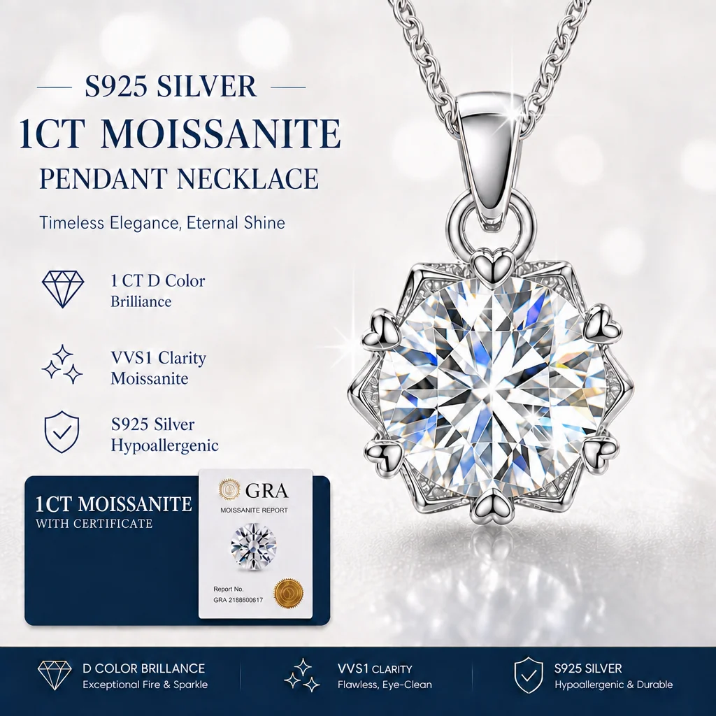 Vs Smartwatch - Colar de Moissanite 1CT em Prata