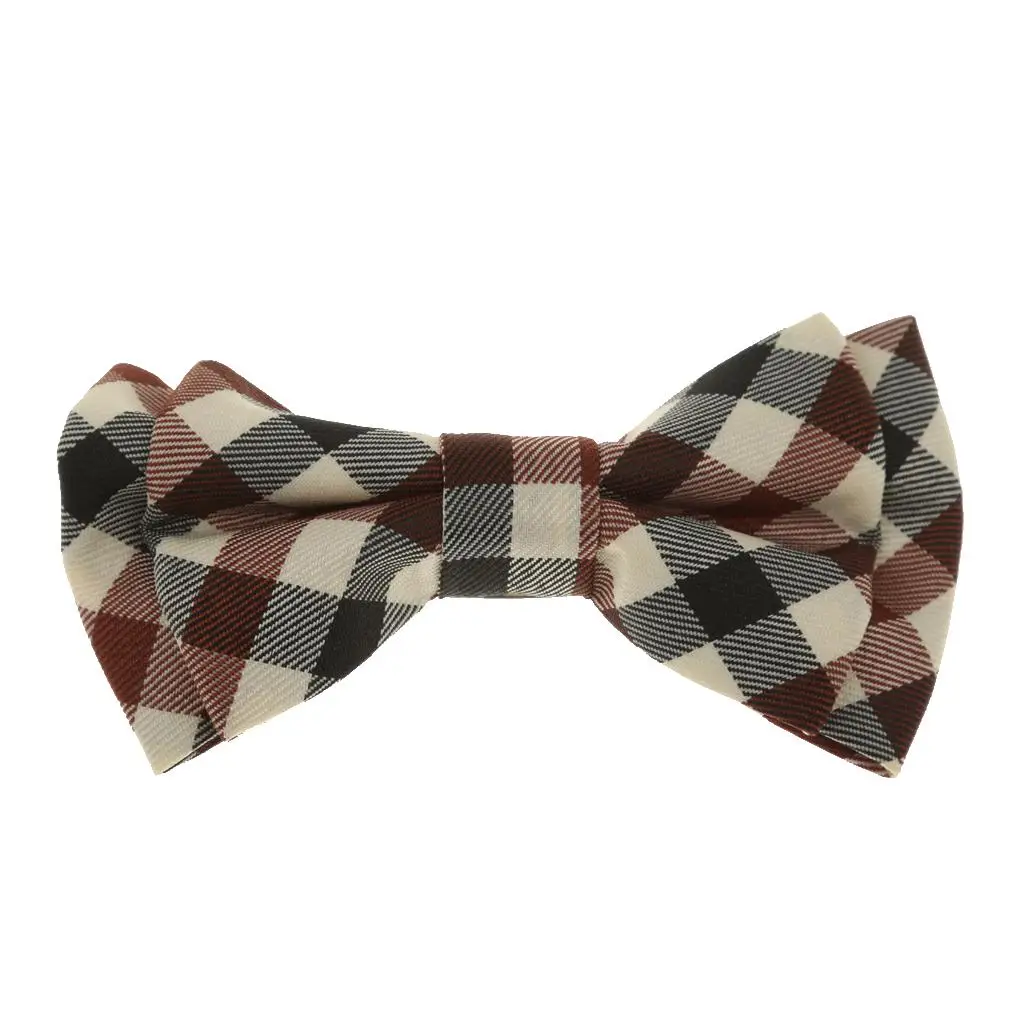 Plaid Bowtie Suspenders Set Adjustable Elastic Braces Clip-on Belt for Children Dress Pants Trousers