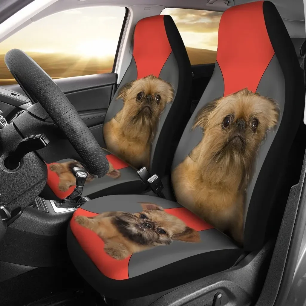 Brussels Griffon Print Car Seat Covers Set 2 Pc, Car Accessories Seat Cover