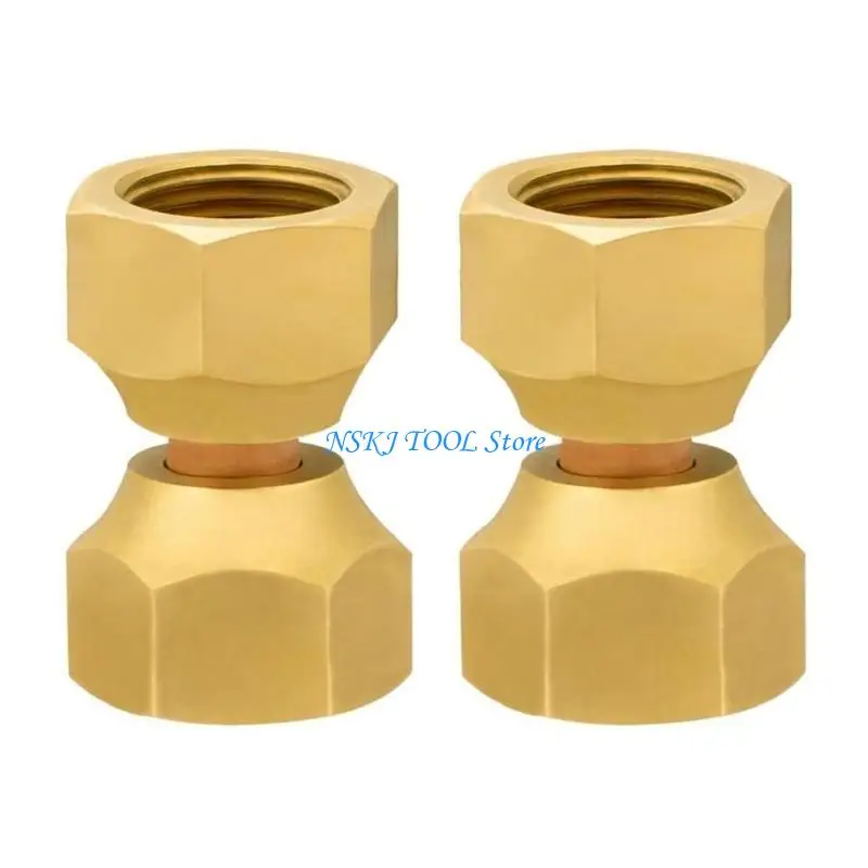 L8RC Multipurpose Brass 1/4Inch Female Flares to Female Swivels Tube Fittin Sturdy Valves Connectors 2PCs High Performances