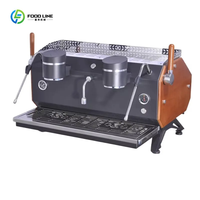 Two Group Semi Auto Espresso Machine Stainless Steel Commercial Italian Coffee Maker for Cafe Bar Custom