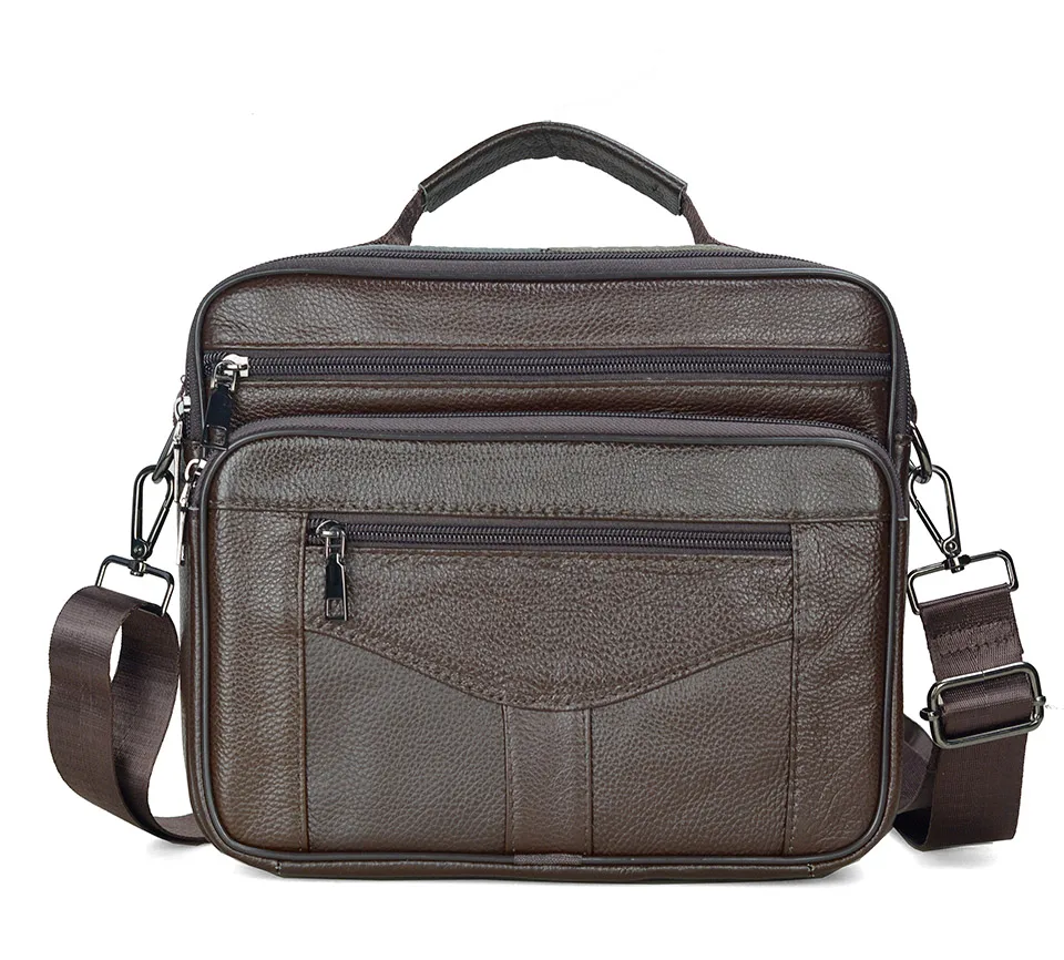 Neuankömmling Männer Umhängetasche Herren Echt leder Umhängetasche Junge Kaffee mittelgroße Handtaschen Tasche natürliche Haut Männer Aktentasche – Detail 14