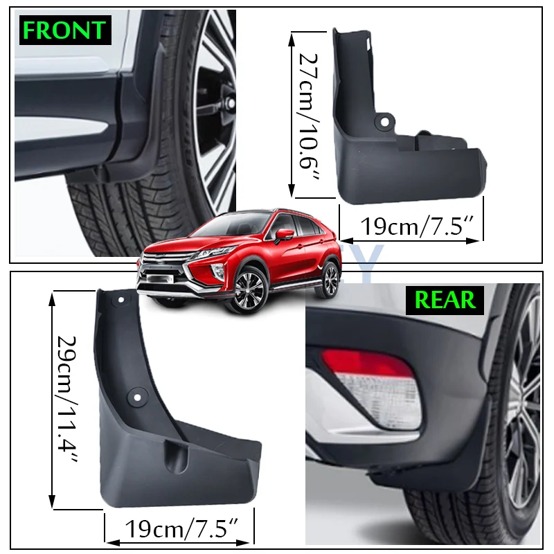 Car Mudflaps For Mitsubishi Eclipse Cross Mud Flaps Splash Guards Mudguards Mud Flap Front Rear Fender Protector 2018-2025