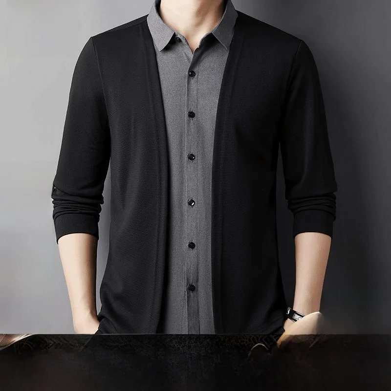 

Pierre Cardin Men's High-end Woolen Cardigan Busin Casual Sle Autumn Winter New Arrival Lightweight Long Sve irt Ja...