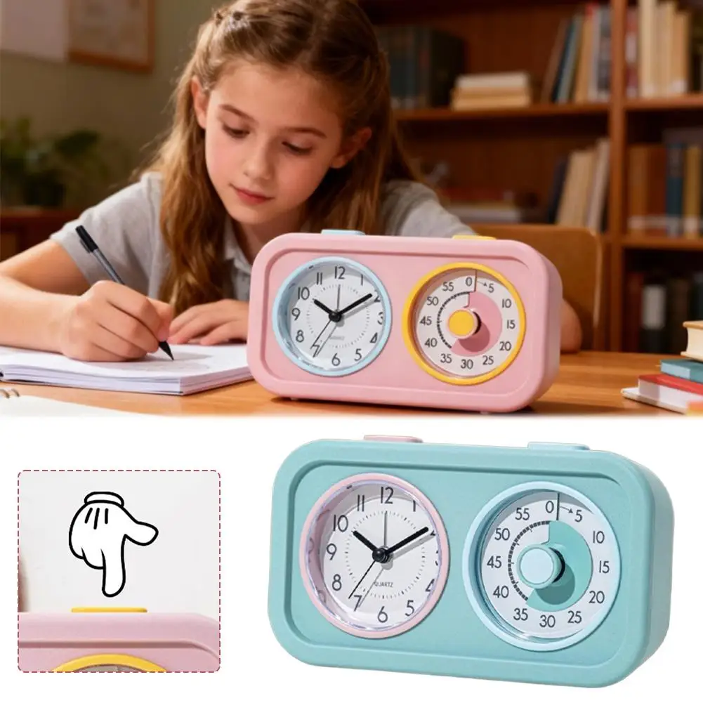Visual Double Splicing Timer 4 Colors Silent Timed Alarm Clock New Year Gift Children's Self Discipline Homework Time Manager