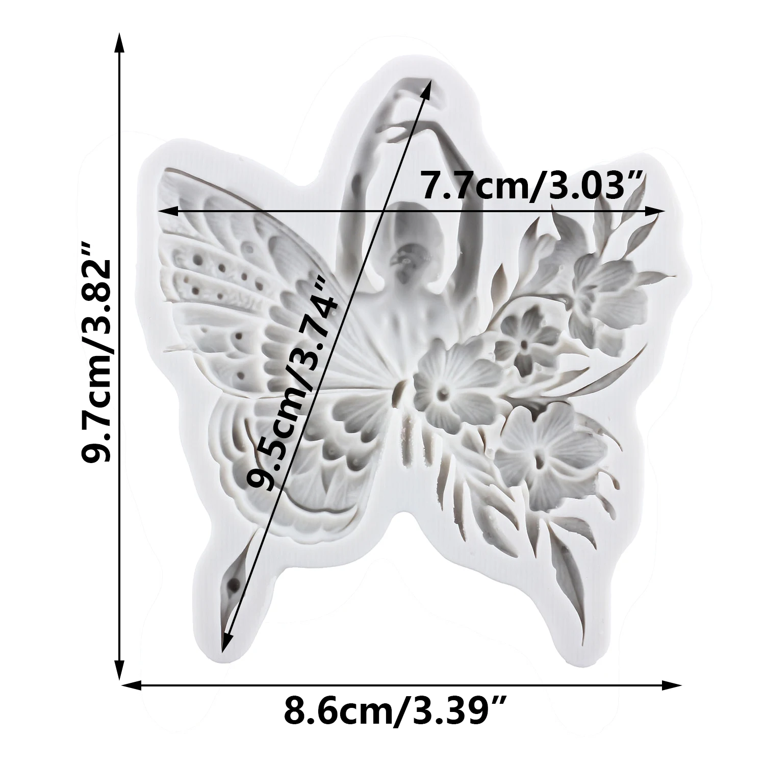 Flower Fairy Silicone Molds Butterfly Fairy Fondant Cake Decorating Tools Cupcake Topper Chocolate Candy Sugar Craft Gum Paste