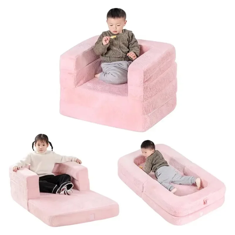 Folding baby sofa new modern plush children's modular toddler set bag carton bed children's sofa
