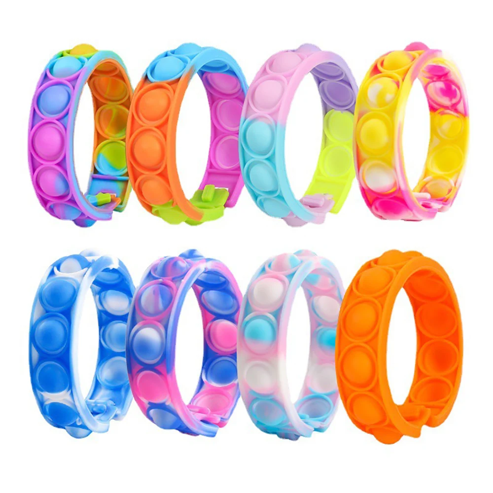 Silicone World Pops Bubble Decompression Bracelet Stress Relief Toy Anti Stress Relief Colorful Silicone Bracelet Adult Kids Toy