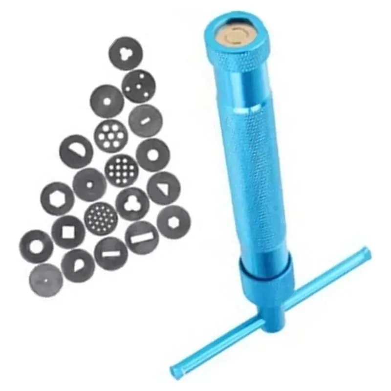 A84X-Crafting For Cakes, 1Set Clay Extruder Kit For Fudge& Sculpting, Suitable For Baking And Crafting Blue