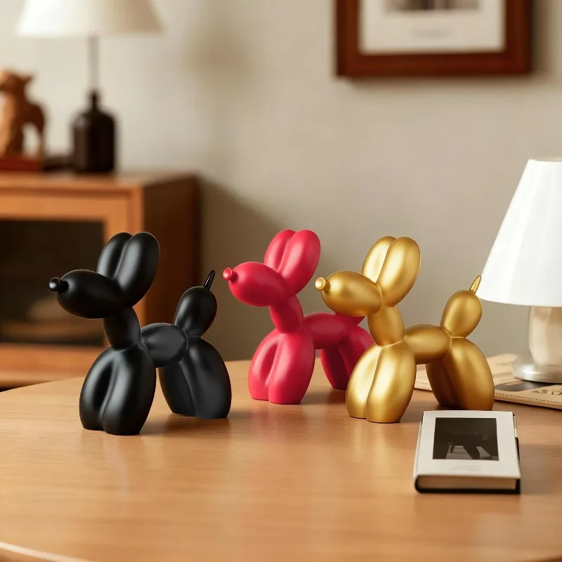 Balloon Dog Sculpture Modern Art Decoration Suitable Living Rooms Bedrooms Desks Bookshelves and Entrance Gift Statues(black)