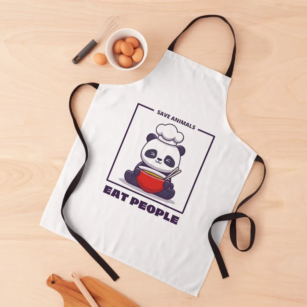 Save Animals Eat People Apron for women halloween Chef Accessories Trim Cloth Christmas gift Apron