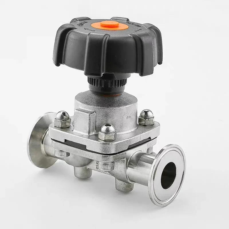 Sanitary Stainless Steel 316L Tri-Clamp OD 50.5mm Quick Install Diaphragm Valve 316L Stainless Steel