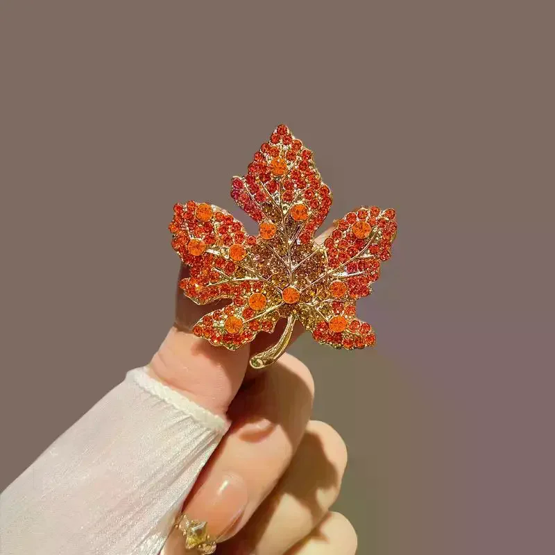 1/5Pcs Trendy Clothing Collar Corsage Badge Lapel Brooch Vintage Crystal Leaf Brooch Pin For Women Wedding Jewelry Gift