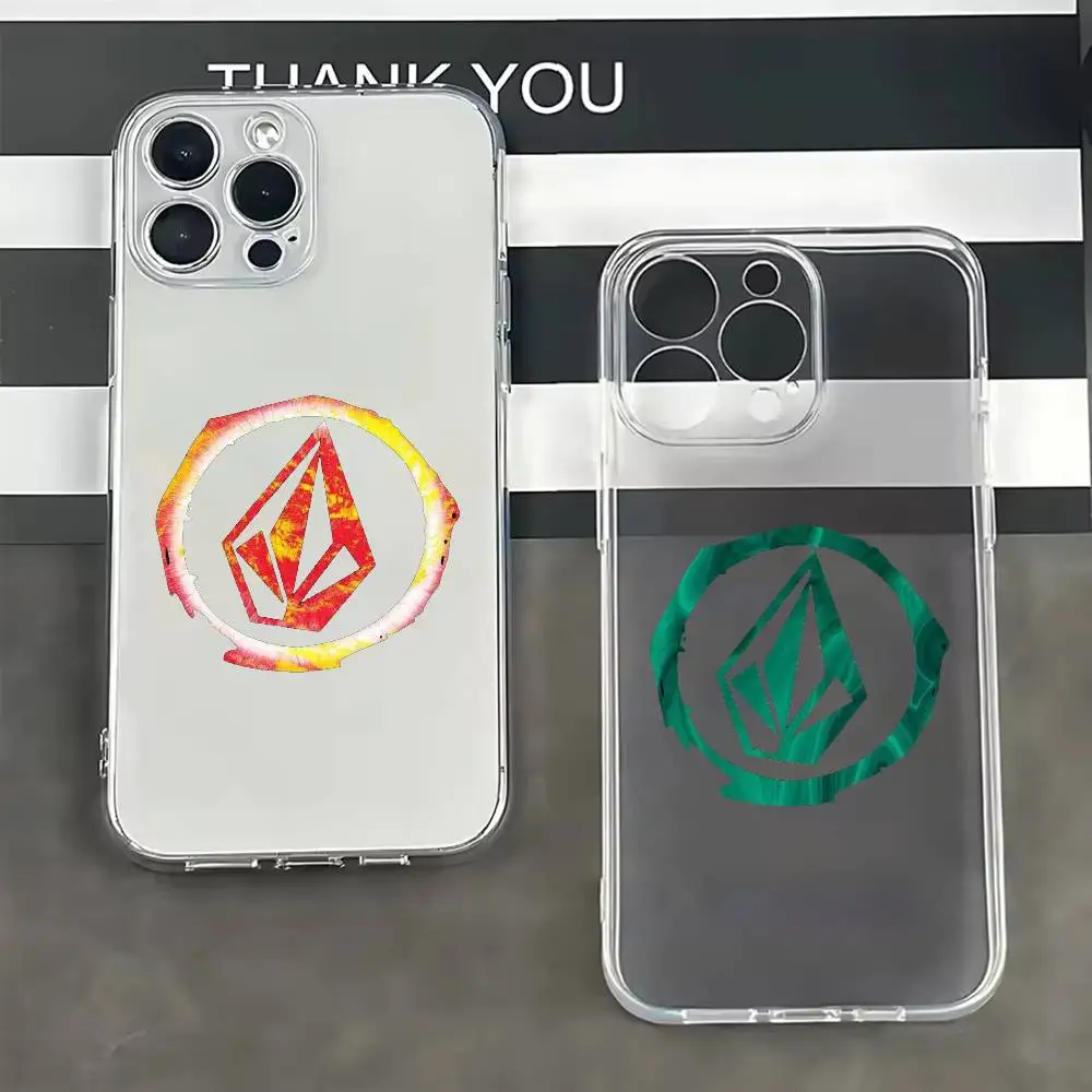 

V-Volcom sport style Phone Case For iPhone 17 16 15 14 13 12 11 Mini Pro Max Plus Transparent Cover
