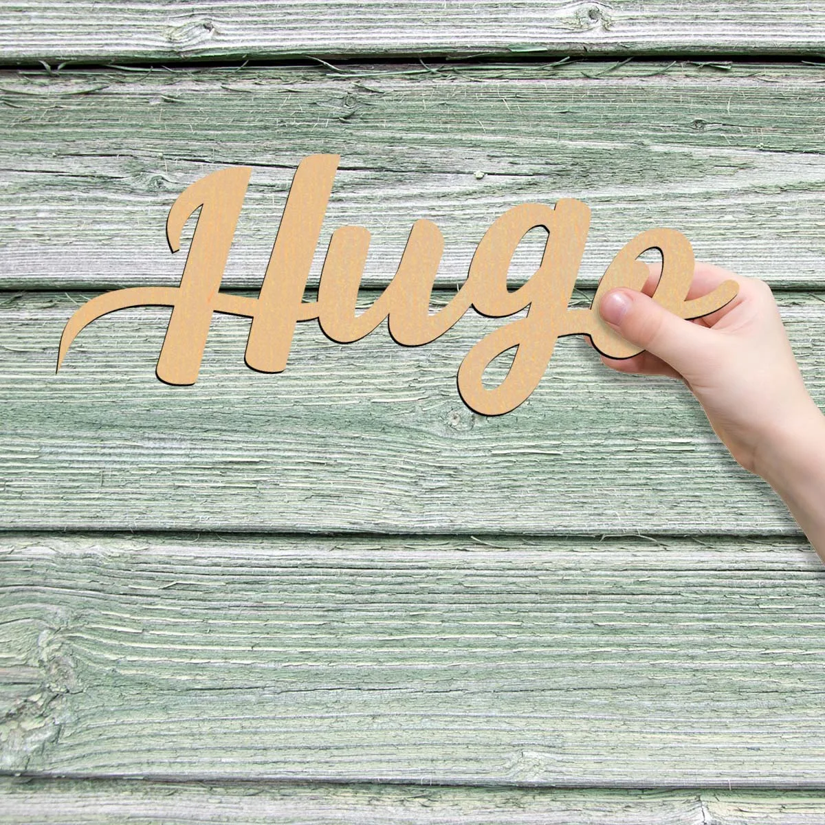 1pc NEW Hugo example Custom Text Wood Material Wooden Decor Laser-Cut Sign Vertical Orientation Door Hanging Decor