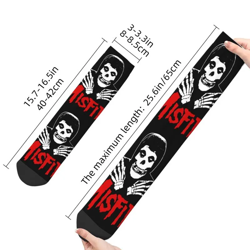 Cute Men\'s Misfits Horror Punk Rock Band Dress Socks Unisex Warm Comfortable 3D Printing Crew Socks