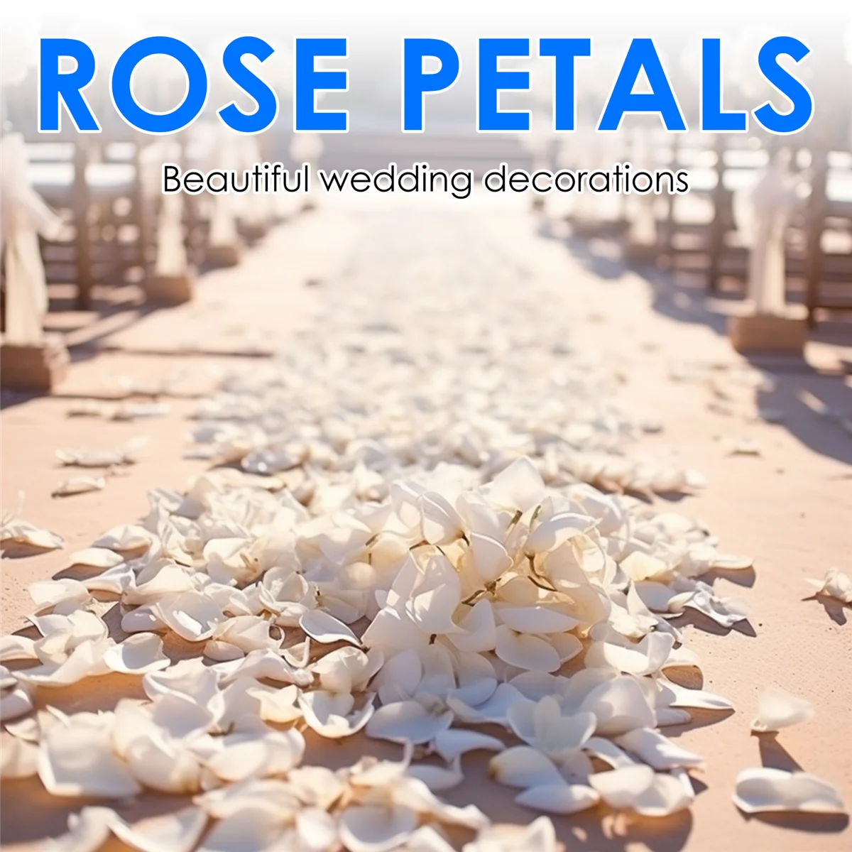 500 pétalos de rosa dispersos decoración blanca Boda