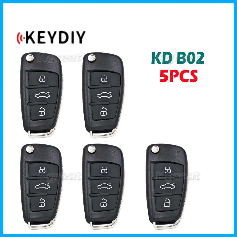 

5pcs KEYDIY KD B02 Universal Remote Key B Series Remote Car Key for Audi A6 Style Car Key for KD900 KD900+ URG200 KD-X2 Mini