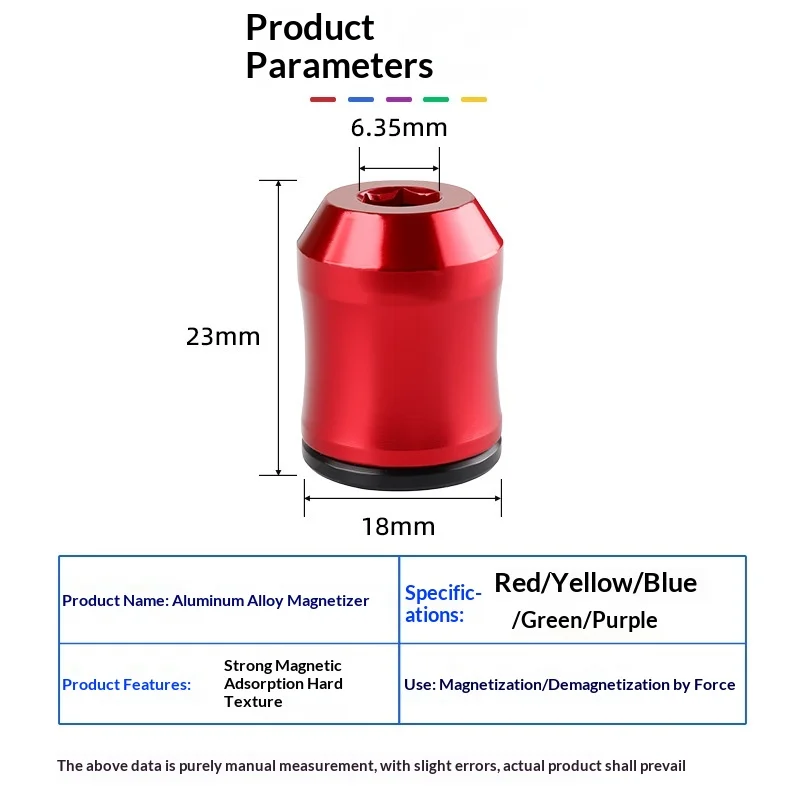Magnetizer Demagnetizer for Drill Bits High-Hardness Aluminum Alloy Strong Magnetic Grip 6.35mm Hex Shank Bit Ring