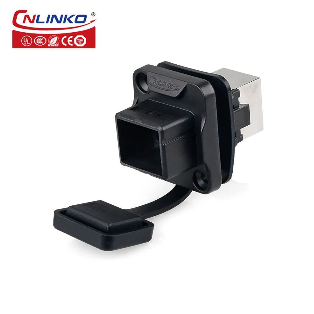 CNLINKO Waterproof Cat5e RJ45 Connector 8P8C Ethernet Cable Head Plug Gold-plated Panel Socket Network RJ45 Crimper Connector