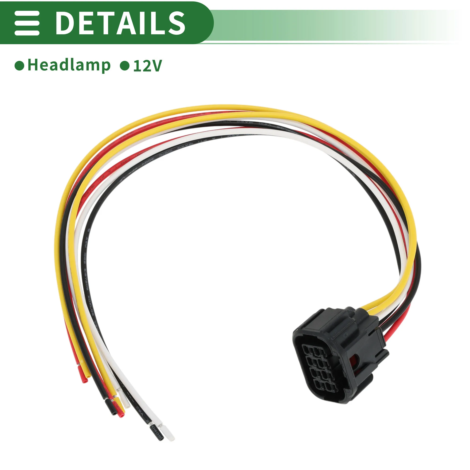 UXCELL No.61816850 Headlight Wiring Harness Assembly for Honda Civic Headlights Lamp Wire Harness 8 Pcs Terminals 30cm 1 Set