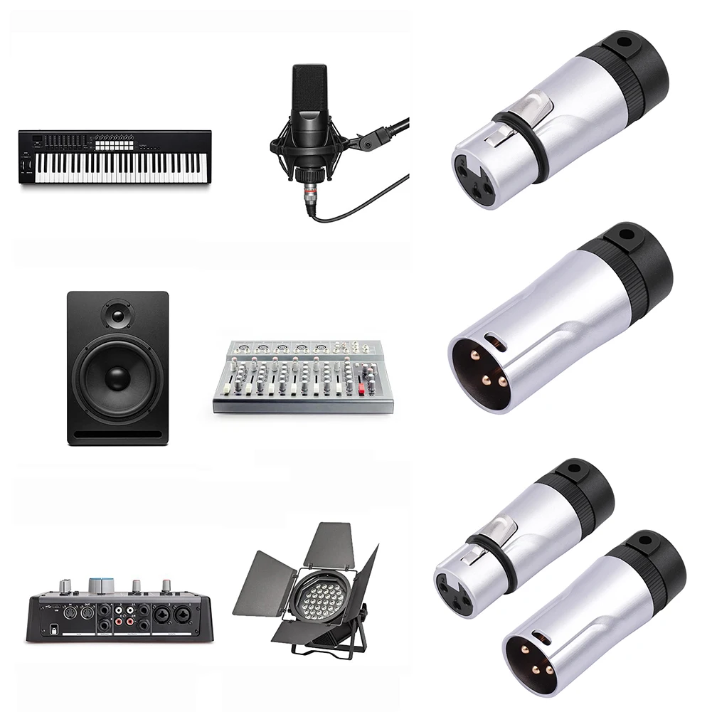 Male/Female XLR Audio Plug Adjustable 90° Right Angle XLR Connector Plug Audio Mic Microphone DMX Plug Jack Socket
