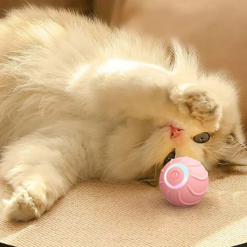 Smart Cat Toys Rolling Ball Pet Cat Owner Interactive Toys Automatic Bouncing Ball USB Self Hi Teasing Kittens Jumping Ball