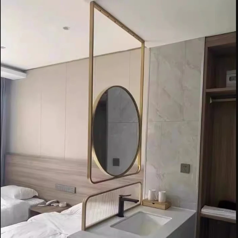 Mirrors With Light Hand Mirror Modern Home Ornaments For Living Room Makeup Round Handle Tabletop Desk Bathroom Led Lighting Big