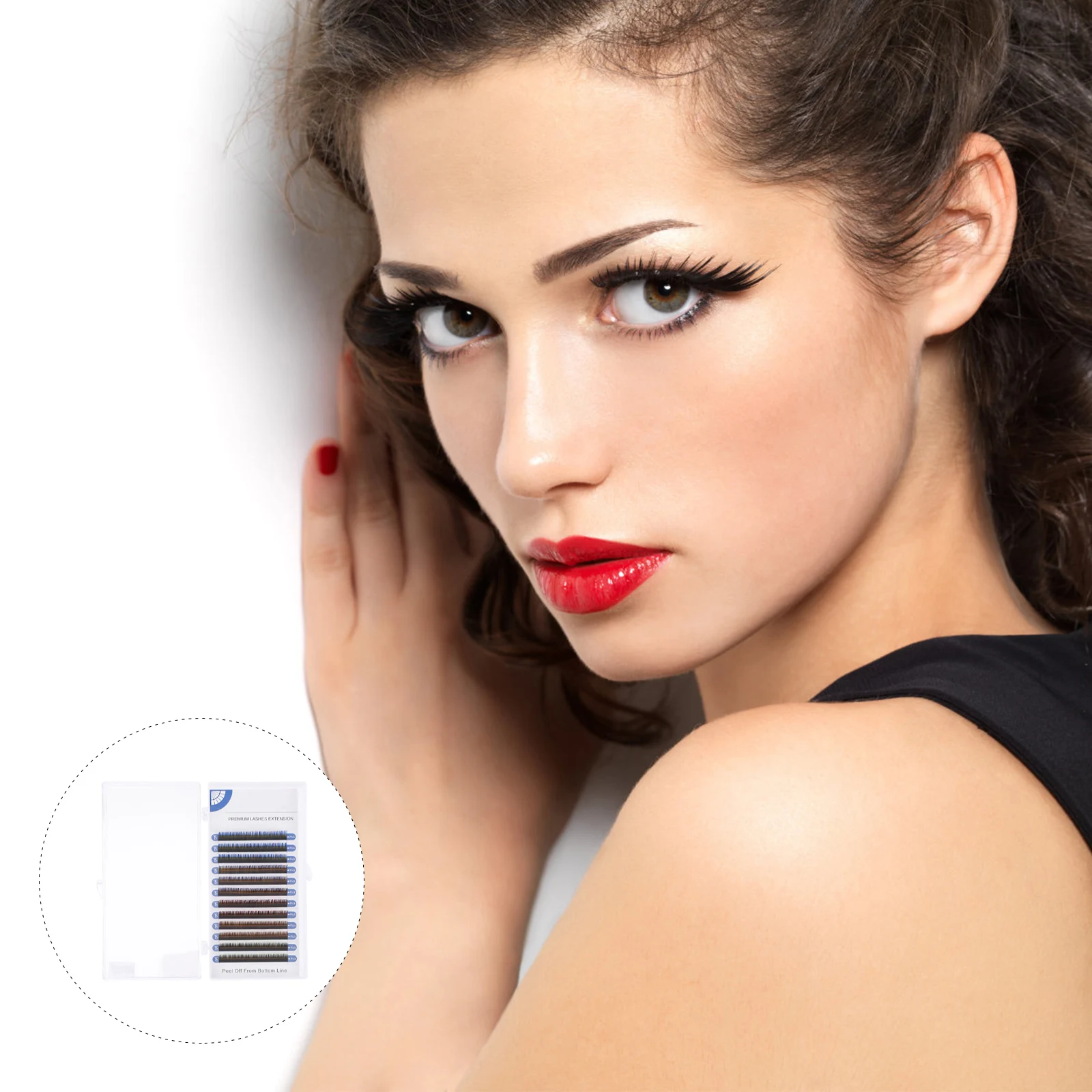 

1 Set Gradual Color False Lashes Women Fake Eyelashes Makeup Lashes Colorful Ends Natural Lightweight Realistic Wedding