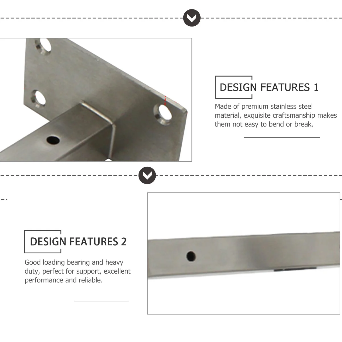 

Stainless Steel Shelf Bracket Heavy Duty Wall Board Support Bracket Durable Square Tube Practical Workbench Storage Stand