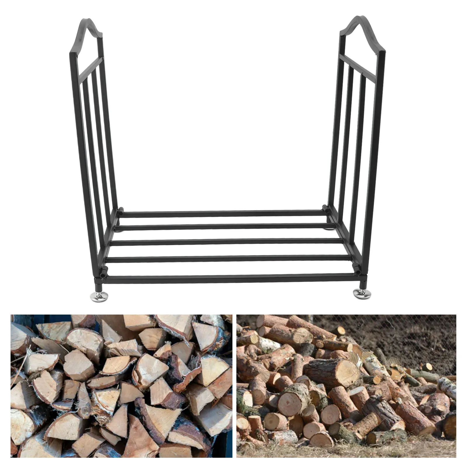 Firewood Holder Heavy Duty Iron Antislip Firewood Storage Rack Indoor Outdoor Wood Log Organizer Firewood Storage Rack Log Rack