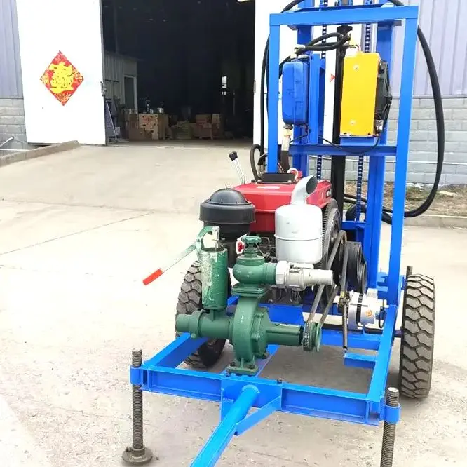 

Портативная гидравлическая буровая установка для водяных скважин на заказ, 28 л.с., дизельная, на колесном ходу, 100-150 м, точное позиционирование