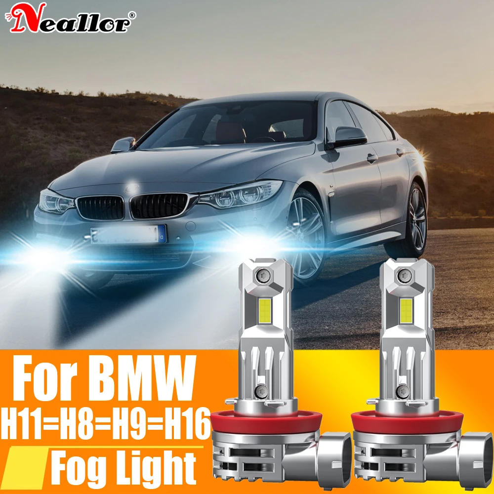 

2x H11 H8 Led Fog Lights Headlight Canbus H16 H9 Car Bulb 6000K White Diode Driving Running Lamp 12v 55w For BMW F36 F48 F32 F82