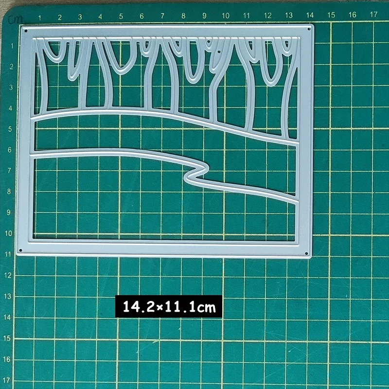 Ice Skating Pond Horizontal Scene Metal Cutting Dies Stencils for DIY Scrapbook Photo Album Decorative Embossing Craft Knife
