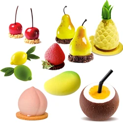 French Dessert Cake Decorating Tools 3D Lemon Shape Fruit Silicone Mold Brownies Cake Mousse Cake Moulds Pastry Baking Tools