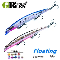 GREENSPIDER Jerkbait Wobblers 14.5cm19g Fioating Hard Bait Minnow Stick Pencil Fishing Lures Weight Transfer System Long Casting