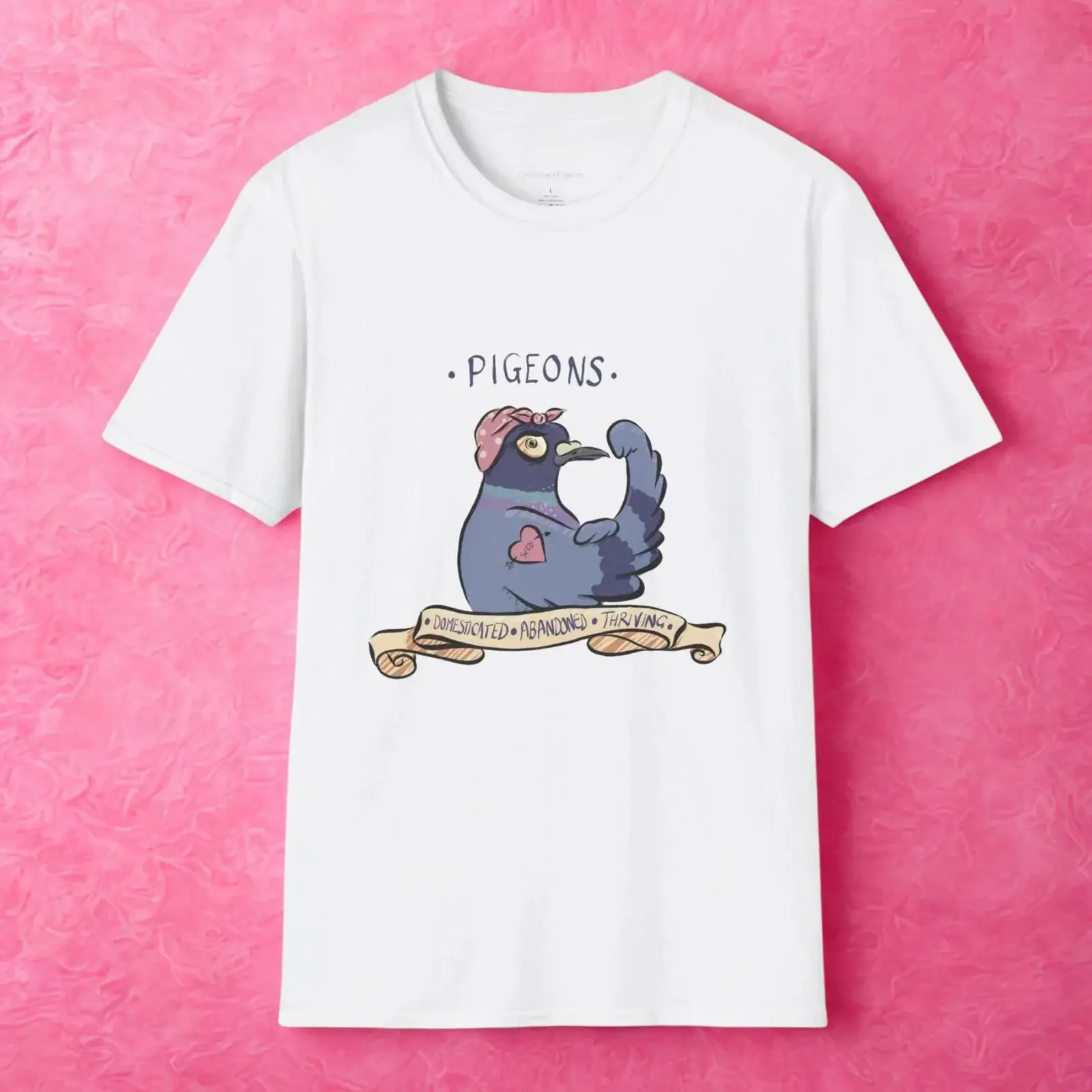T-shirt pour amoureux des pigeons, motif « Domestique, Abandonné, Prospère », adapté aux sens, vintage, délavé, polyvalent, vêtements de créateur