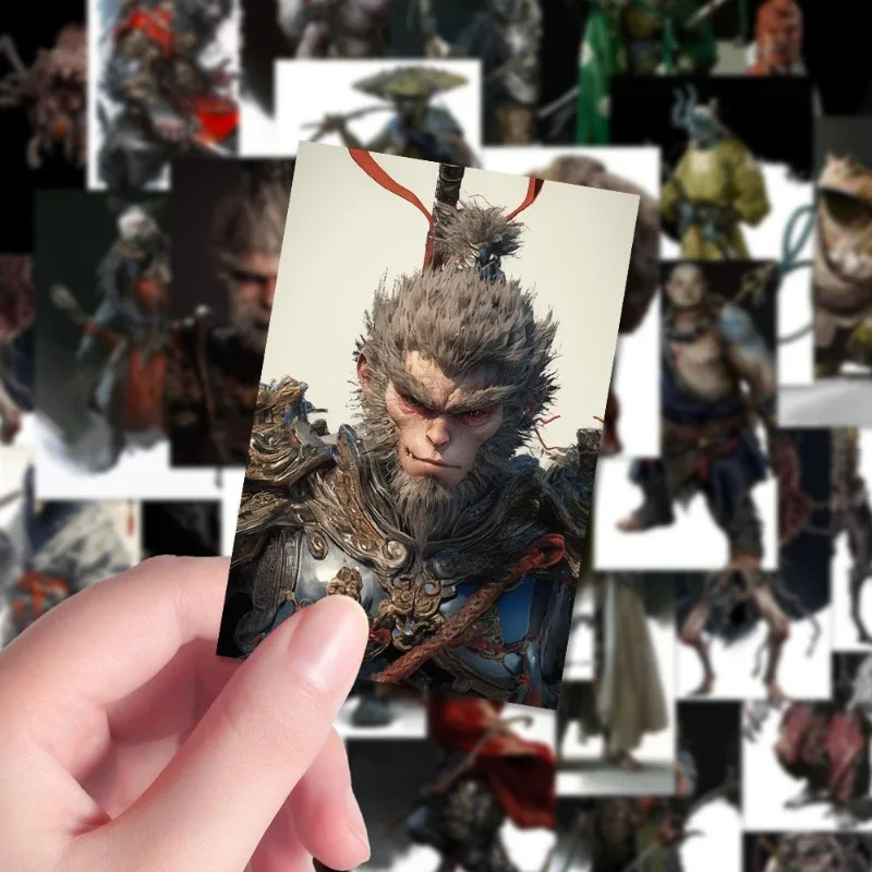 48Pcs Black Myth Wukong Game Peripherals Stickers Fantasy Figurines Toy Waterproof Decoration Desktop Luggage Sticker Kids Gifts