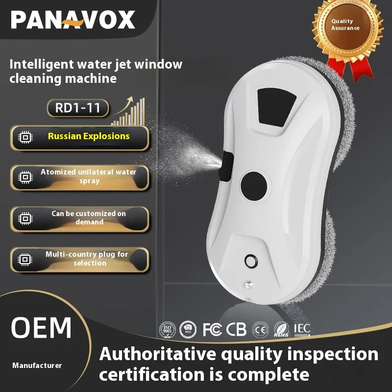 Ultra-Thin Intelligent Home Robot for Window Cleaning Automatic Water Spray with Factory Direct Sales for Glass Cleaning