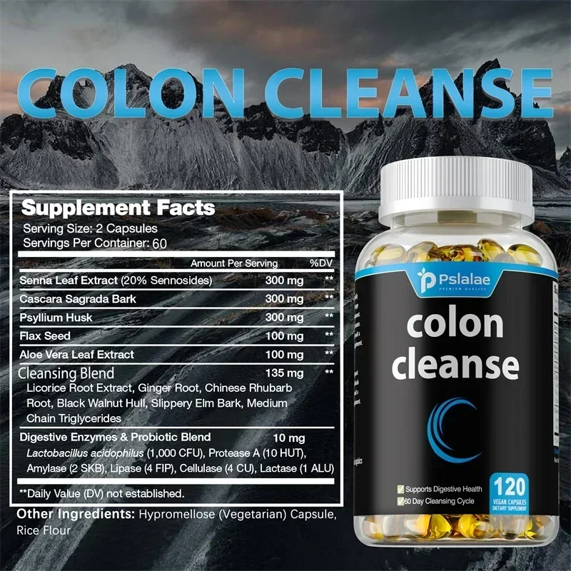Colon Cleanse - Reduce Constipation, Improves Digestive & Liver Health, Supports Bowel Cleansing, Metabolism, Boosts Immunity