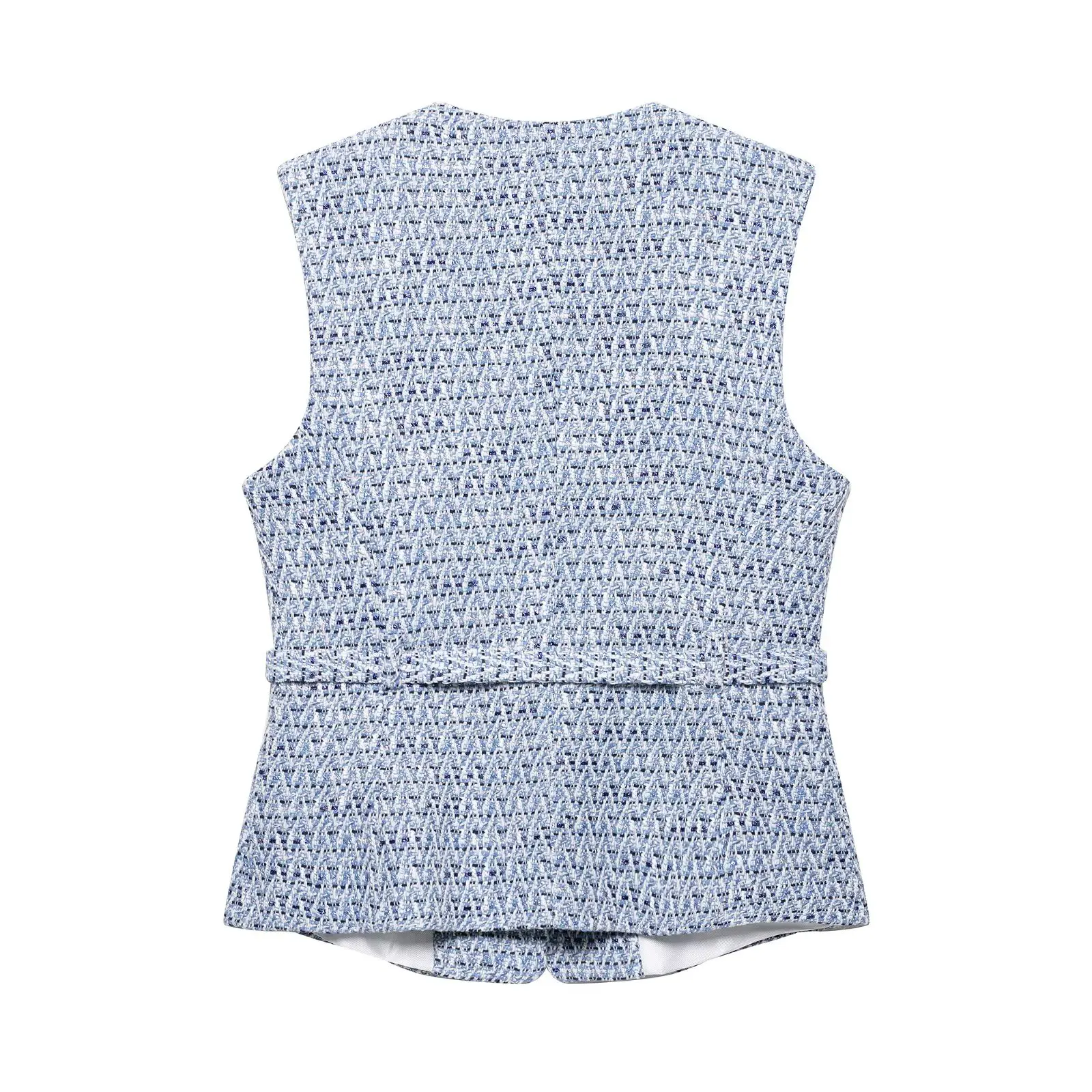 JNLEAOG printemps nouveau femmes Faion Design Texture gilet ceinture coupe droite Svel rond Ne mince Polyester décontracté irt